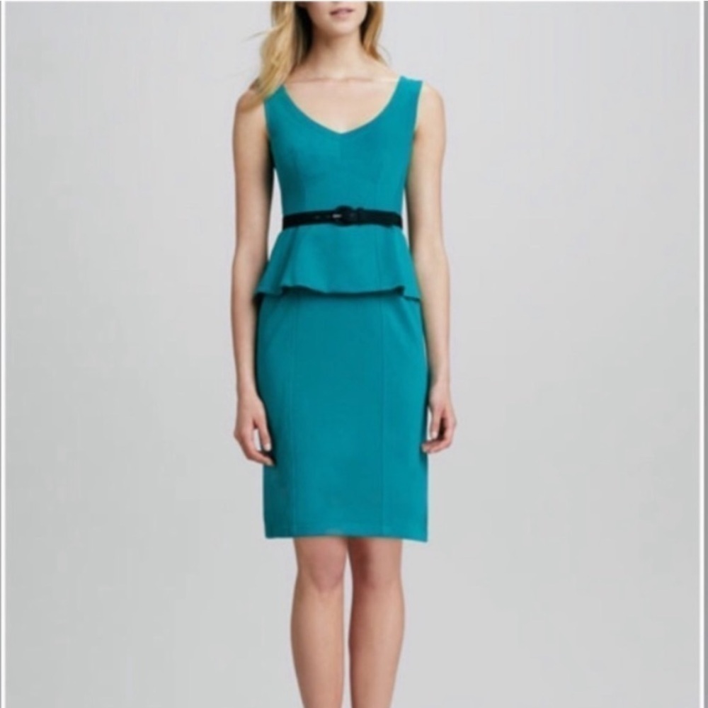 Nanette Lepore Marmalade Peplum Green Dress Size 10